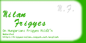 milan frigyes business card